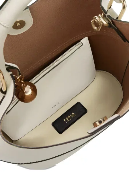 Geantă bucket Furla cu cataramă alb