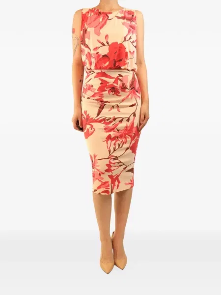 Rochie midi Chiara Boni La Petite Robe cu model floral roz