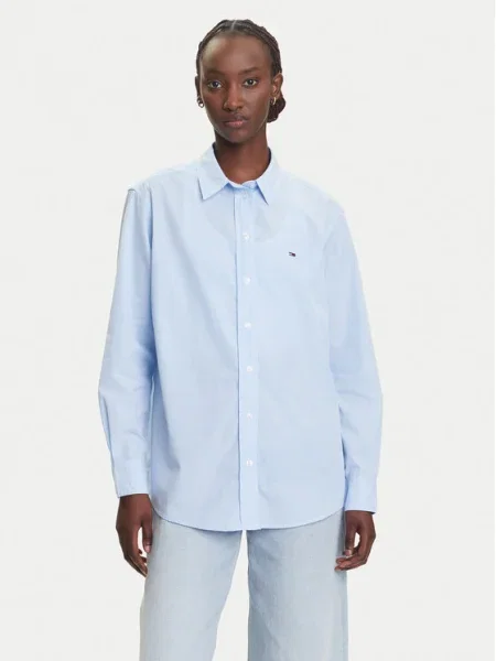 Tommy Jeans Cămașă Micro Gingham albastru