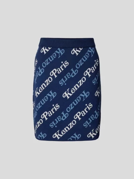 Mini spódnica o wyglądzie dzianiny Kenzo granatowa