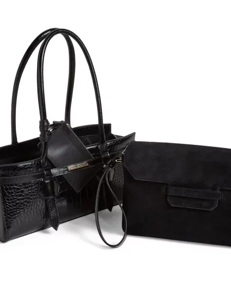 Geanta de piele Dsquared2 din piele negru