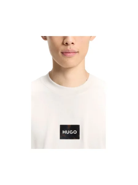 T-shirt o kroju regular fit z czystej bawełny model DUMEON' Hugo beżowa