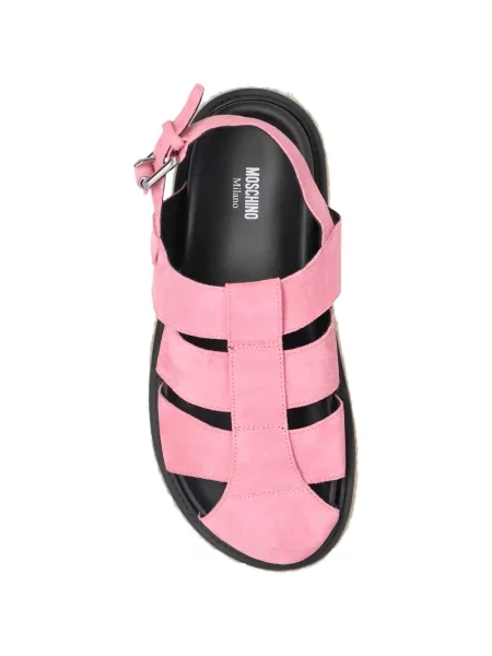 Sandale Moschino din piele de căprioară roz