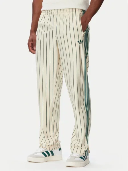 Adidas Spodnji del trenirke Firebird Pinstripes Kremna