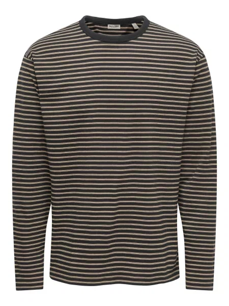Only & Sons Tricou ONSGeorge bej / maro negru