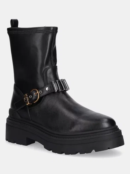 Pinko bocanci de piele Mia 27 negru