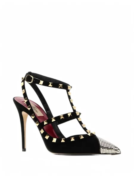 Pantofi cu toc Valentino Garavani plasă negru