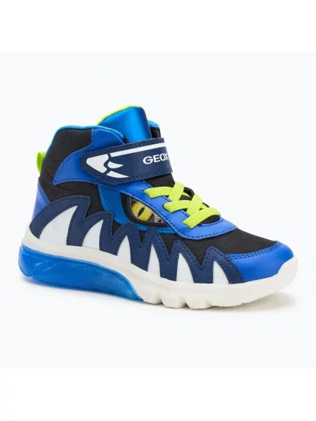 Buty dziecięce Geox Ciberdron navy/lime green czarne