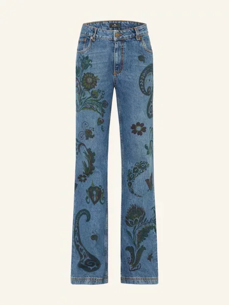 Etro Jeansy Flare blau niebieskie