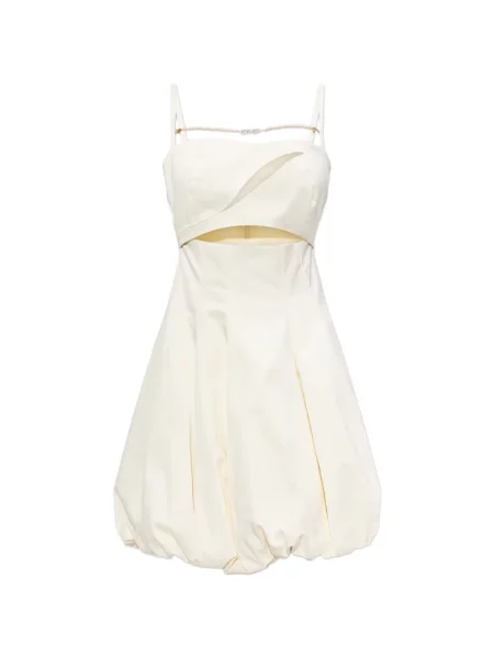 Sukienka jeansowa Versace Jeans Couture z perełkami biała