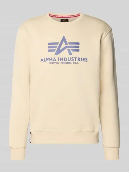 Bluza z nadrukiem z logo Alpha Industries biała