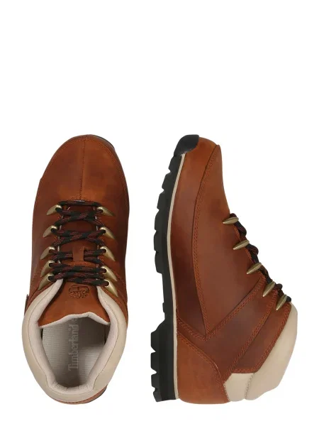 TIMBERLAND Bocanci cu șireturi crem / maro caramel