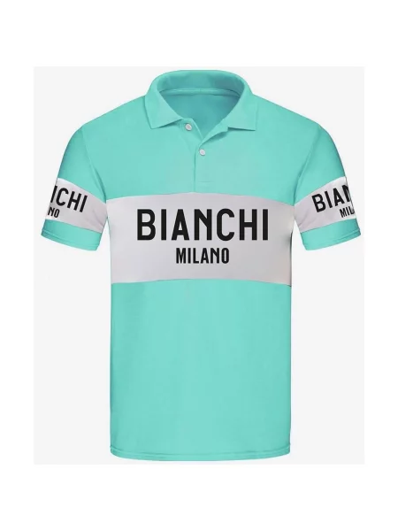 Koszulka Santini Bianchi Milano Retro z krótkim rękawem błękitna XL niebieska