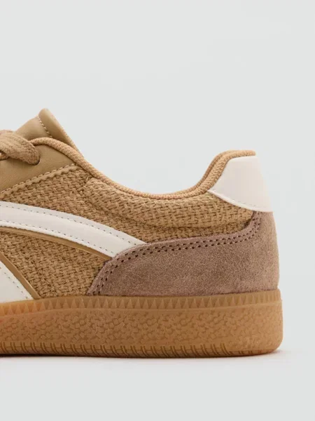 Buty sportowe sznurowane ze wstawkami piaskowy Dzieci 33 MANGO KIDS