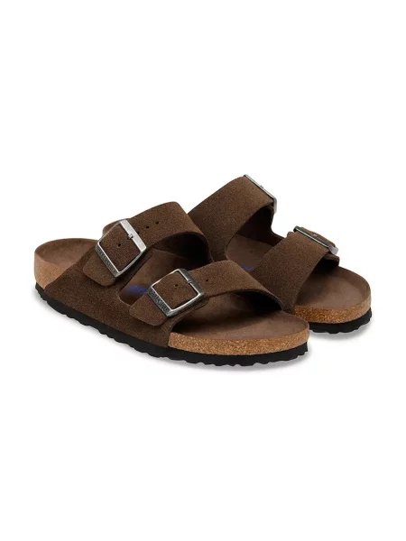 Birkenstock шльопанці на пласкому підборі замшеві Arizona