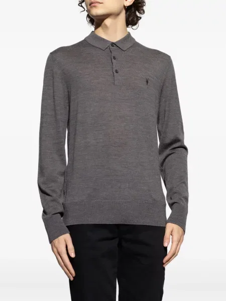 Lung tricou polo Allsaints gri