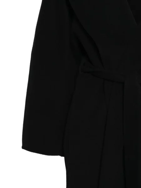 Cu centură palton Alberta Ferretti cu glugă negru