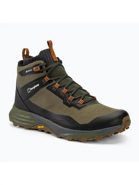 Încălțăminte de turism pentru bărbați Berghaus Mid GTX dark brown/dark green verde