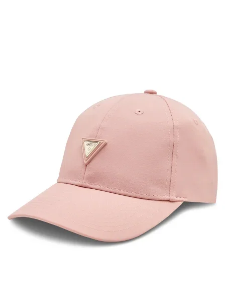 Шапка с козирка Guess NOMIE с апликация розово