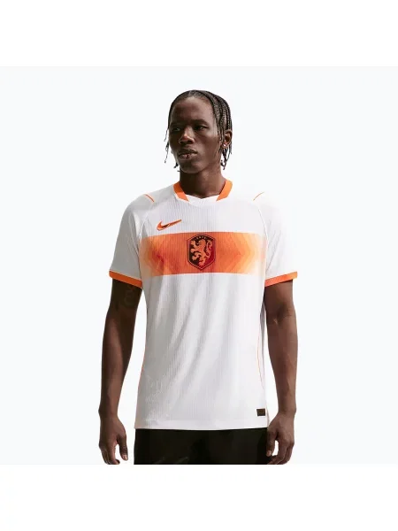 Tricou de fotbal pentru bărbați Nike Netherlands Away Match white/hyper crimson/black alb