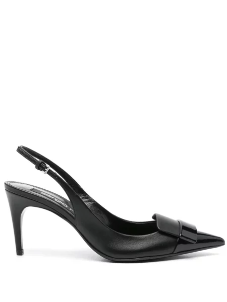 Pantofi cu toc Sergio Rossi slingback negru
