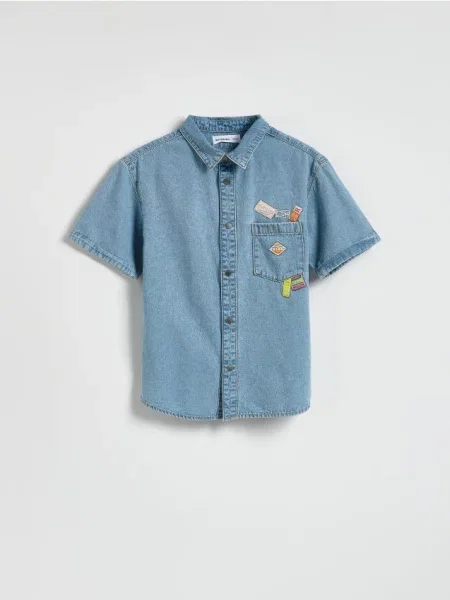 Reserved Джинсова сорочка оversize синій