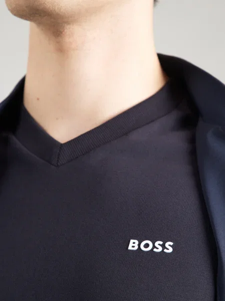 BOSS Tricou bleumarin alb