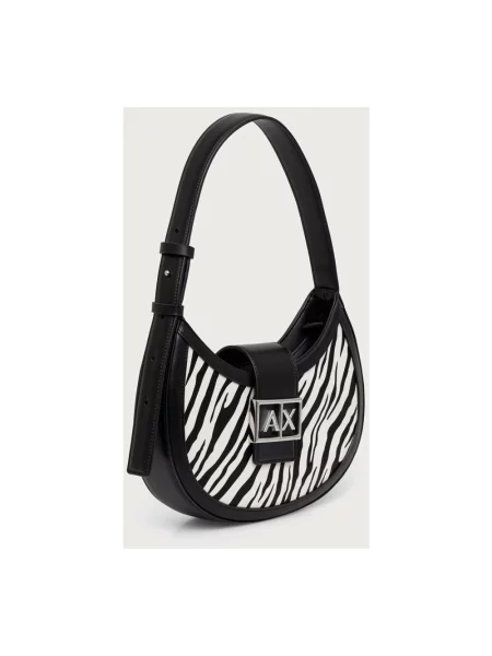 Armani Exchange torebka hobo z imitacji skóry czarna