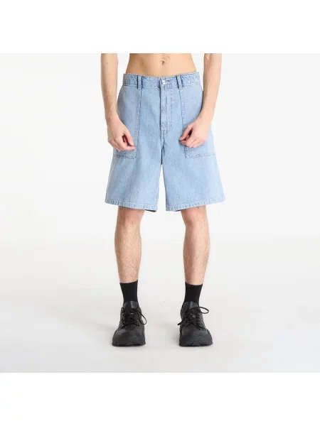 Ленени мини дънки Calvin Klein синьо