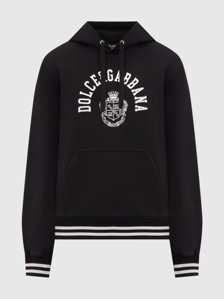 Худі з контрастним принтом логотипа Dolce&gabbana чорне