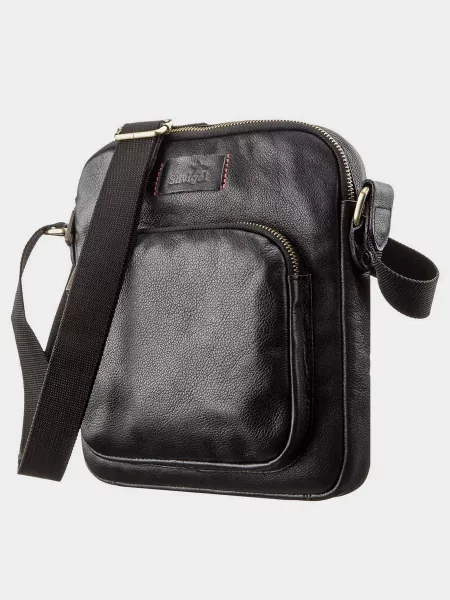 Кожаная сумка через плечо Shvigel черная
