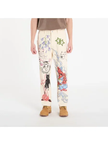Kalhoty RIPNDIP Travis Pants Off White S bílé