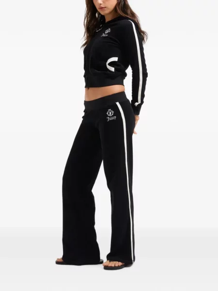 Trčanje hlače Juicy Couture s autogramom crna