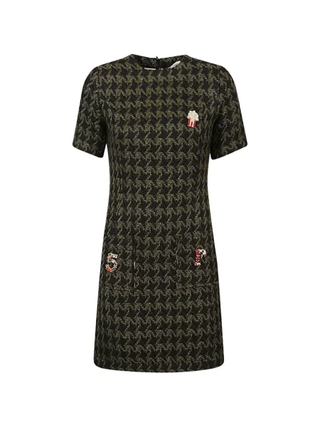 Rochie mini 5 Progress de lână cu model pepito verde