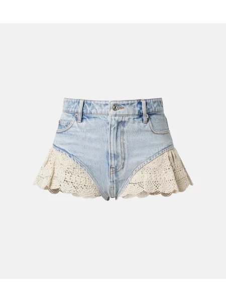 Pantaloni scurți din denim Frame albastru