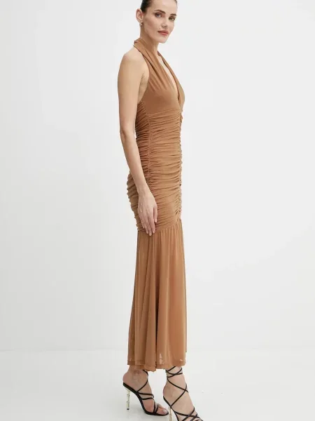 Сукня Bardot maxi облягаюче коричневий