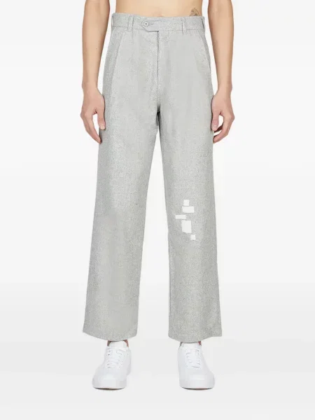 Pantaloni Saintwoods cu imagine plisate gri
