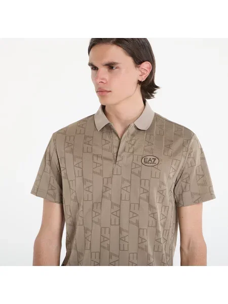 Тениска Emporio Armani Golf Pro Polo Shirt Fancy Roasted Cashew Logo S бежово