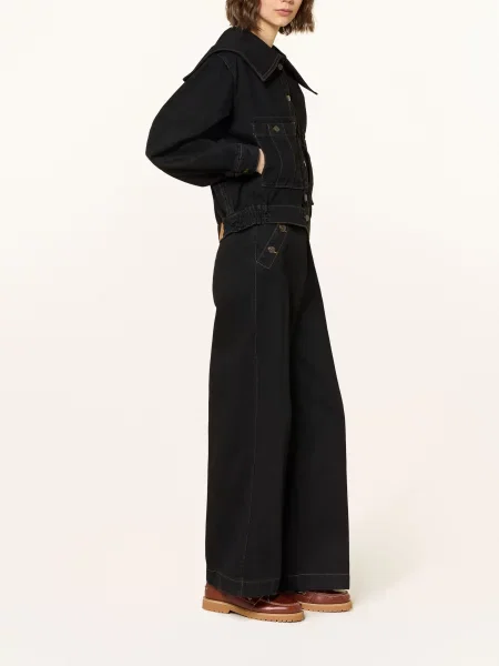Claudie Pierlot Dżinsy Z Szerokimi Nogawkami schwarz czarne