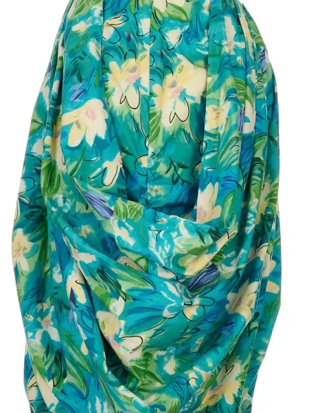 Fusta mini Chloé cu model floral cu imagine drapată albastru
