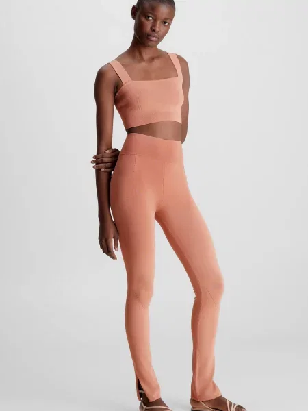 Трикотажные леггинсы Calvin Klein розовые