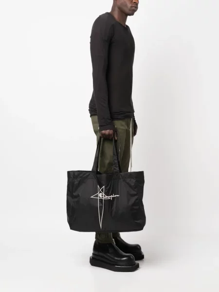 Haftowana torba Rick Owens czarna