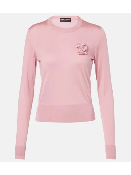 Pulover Dolce&gabbana cu model floral roz