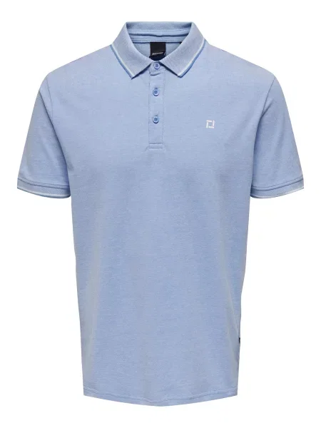 Only & Sons Tricou polo Fletcher celest albastru