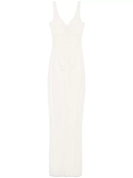 Rochie maxi Manuri drapată de costum alb