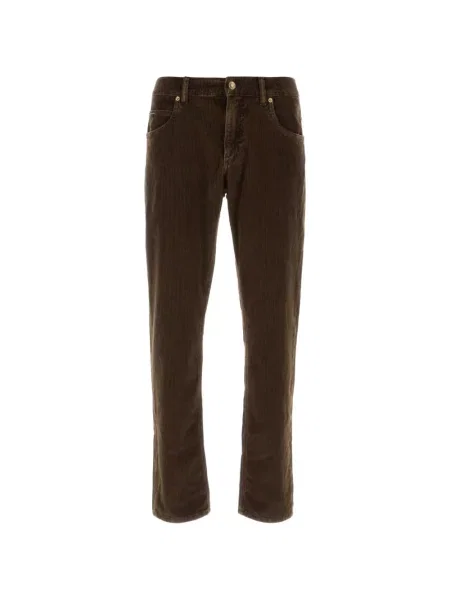 Pantaloni Dolce & Gabbana de catifea cord cu 5 buzunare maro