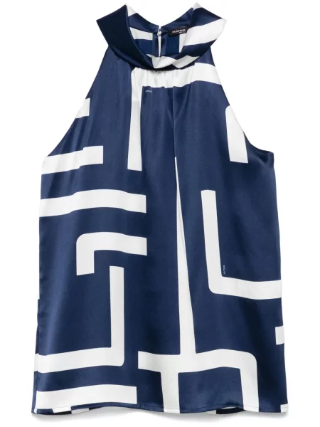 Top Kiton de mătase albastru