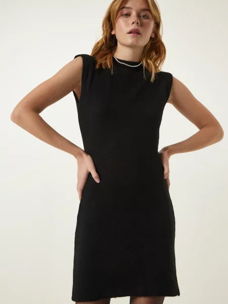 Happiness İstanbul Rochie tricotat negru