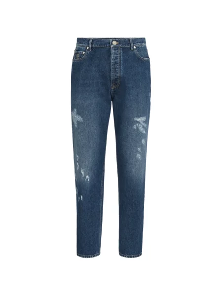 Blugi Brunello Cucinelli cu broderie albastru