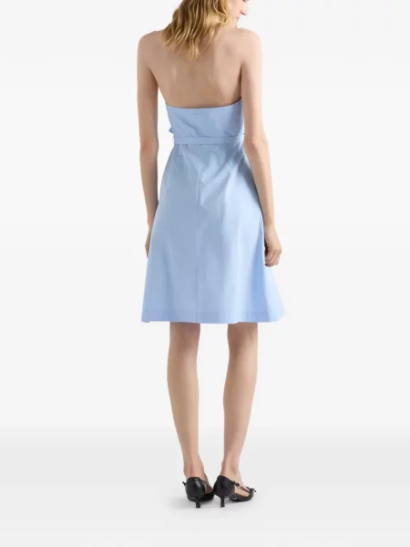 Rochie tip cămașă Prada cu broderie din poplin albastru